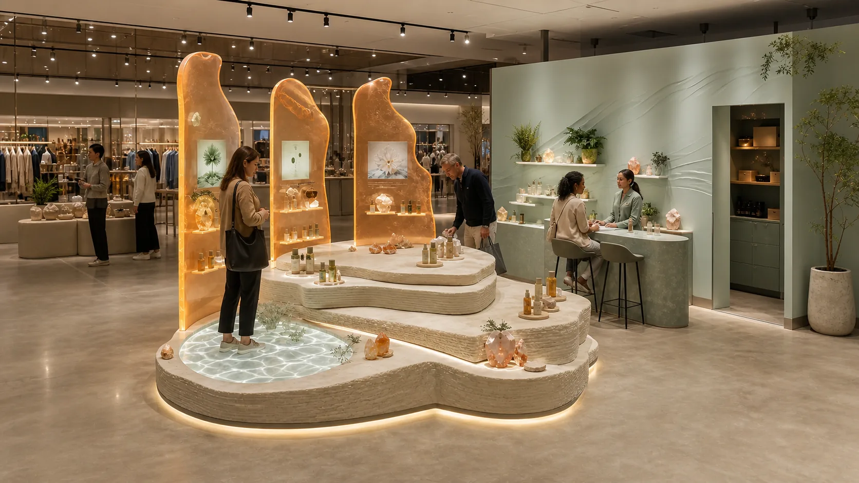 Fictional experiential wellness pop-up representing Form and Proof project capabilities