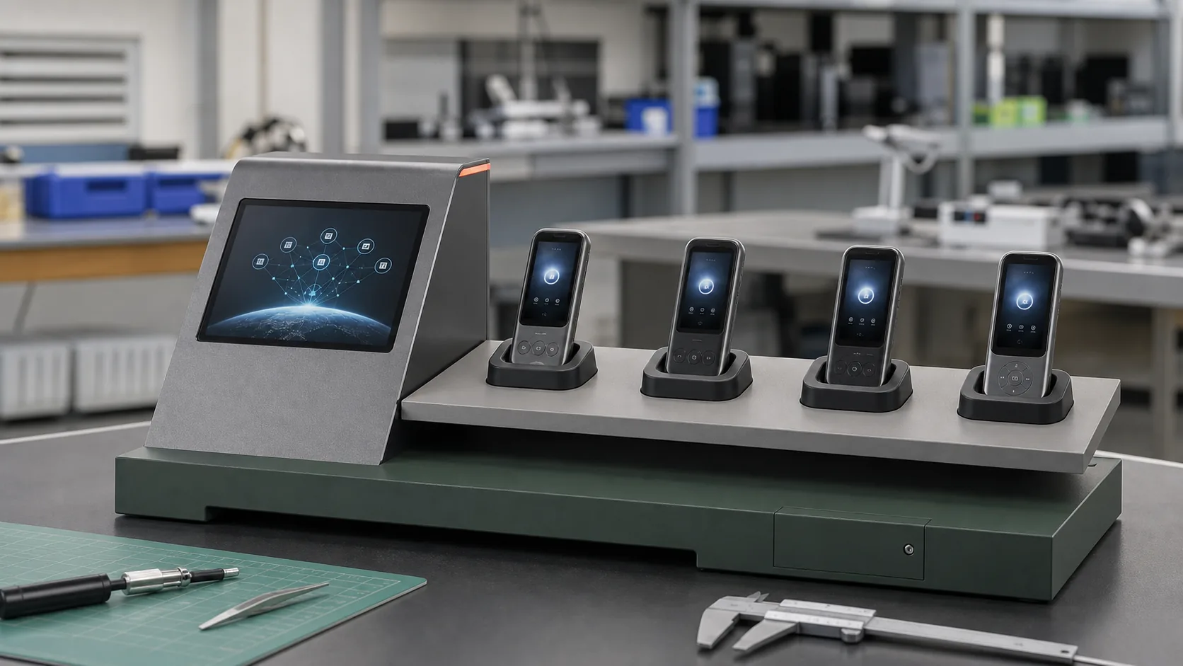 Fictional smart device demonstration counter shown as a completed prototype