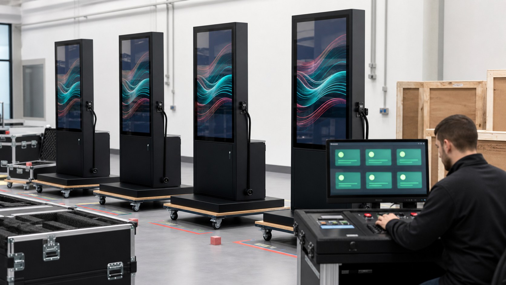 Representative multi-location retail display program suited to connected fleet management